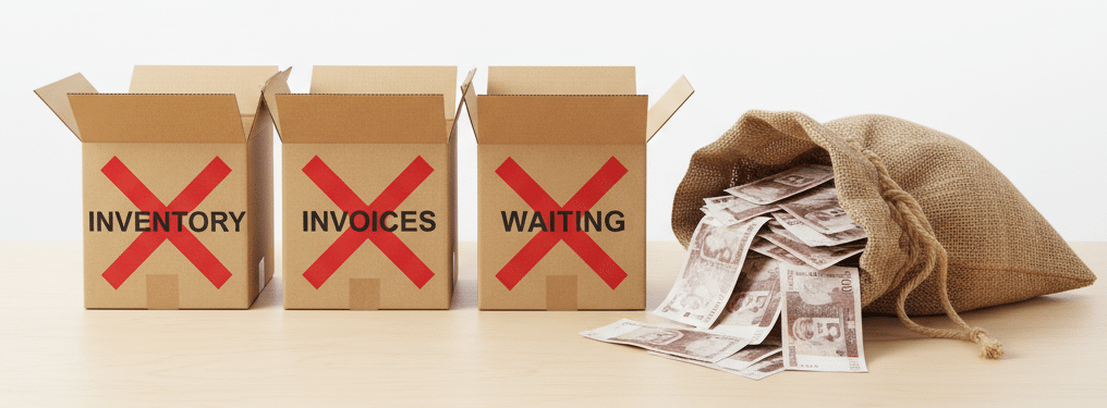 No inventory invoices waiting cash