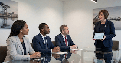 Pitching in a Glasgow boardroom